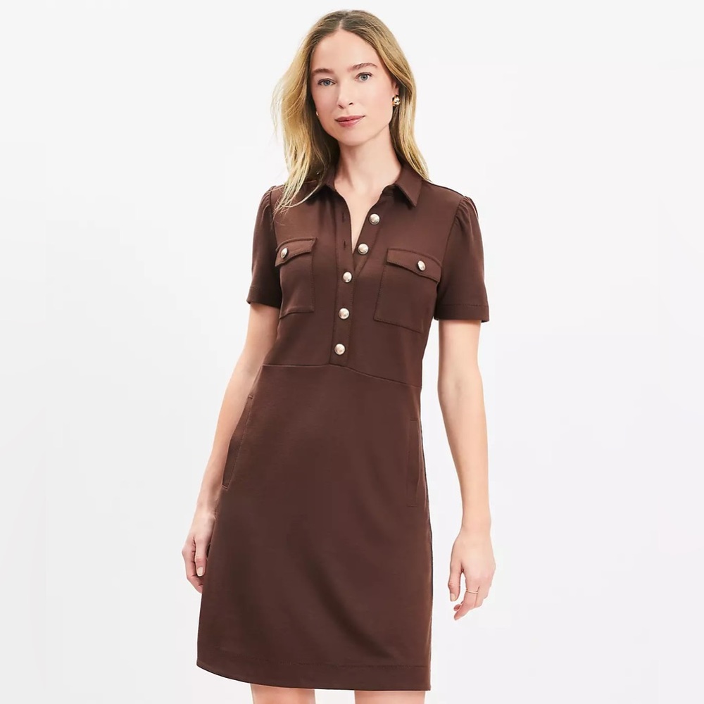NWT Loft 2025 Ponte Mini Pocket Dress Size 10